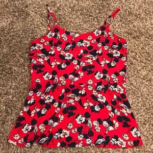 The Limited Bird Print Peplum Cami Size Small